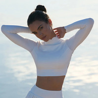 WISKII OPEN BACK LONG SLEEVE CROP TOP